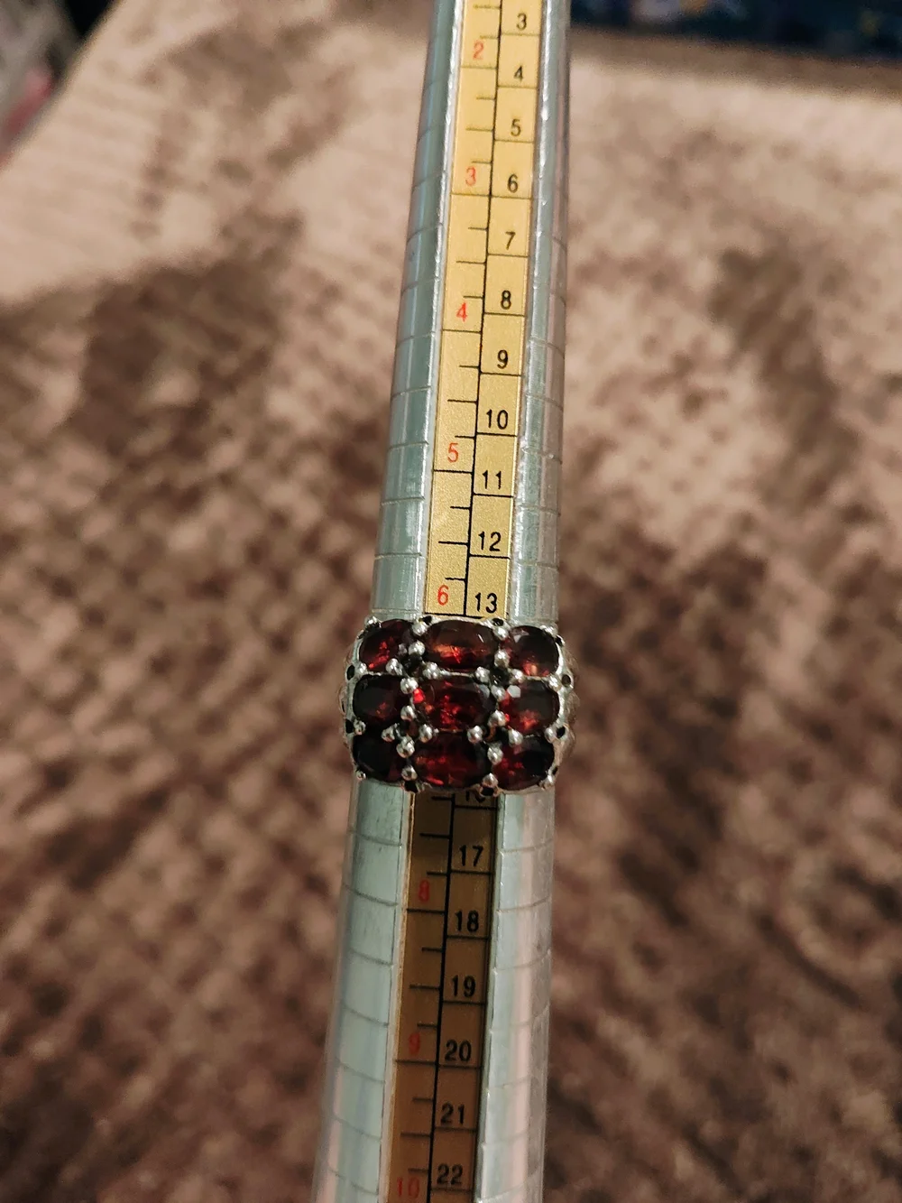 Deep Red Cluster Ring - Picture 2 of 5